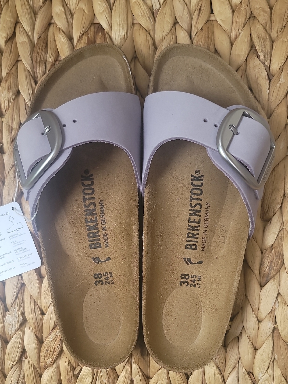 Birkenstock Women's Lavender Nubuck Leather Single-Buckle Slip-On Sandals
